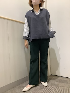 「アイテム（ビジネスシャツ）」を使った、BRICK HOUSE by Tokyo Shirts 筑紫野イオンモール店さん（レディース・164cm）の秋コーディネート