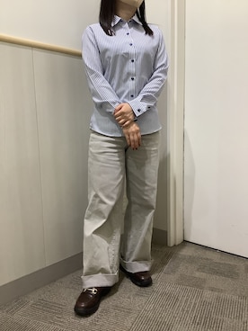 「アイテム（ビジネスシャツ）」を使った、BRICK HOUSE by Tokyo Shirts 筑紫野イオンモール店さん（レディース・152cm）の秋コーディネート
