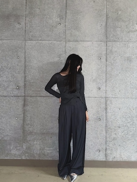 「SENSE OF PLACE by URBAN RESEARCH（センスオブプレイスバイアーバンリサーチ）の3タックスラックスワイドパンツ（その他パンツ）」を使った、me さん（レディース・160cm）の夏コーディネート