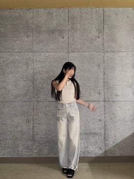 「アイテム（バンダナ/スカーフ）」を使った、me さん（レディース・160cm）の夏コーディネート