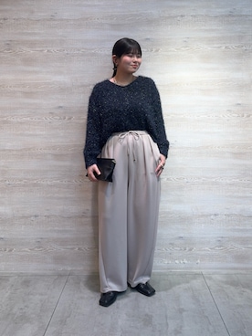 「アイテム（トートバッグ、ブラック系）」を使った、ゆきんこさん（レディース・160cm）の冬コーディネート