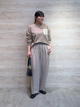 「アイテム（トートバッグ、ブラック系）」を使った、ゆきんこさん（レディース・160cm）の冬コーディネート