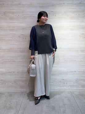 「アイテム（リング、グレー系）」を使った、ゆきんこさん（レディース・160cm）の秋コーディネート