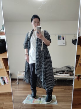 「Etw.Vonneguet（エトヴァスボネゲ）のアイテム（その他アウター、ブラック系）」を使った、ururinnaiuさん（レディース・153cm）の春コーディネート
