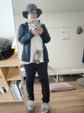 「しまむら（シマムラ）のアイテム（ハット）」を使った、ururinnaiuさん（レディース・153cm）の夏コーディネート