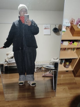 「アイテム（サロペット/オーバーオール）」を使った、ururinnaiuさん（レディース・153cm）の冬コーディネート