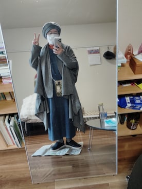 「アイテム（ノーカラーコート）」を使った、ururinnaiuさん（レディース・153cm）の秋コーディネート