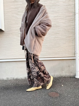 「Bou Jeloud（ブージュルード）のアイテム（ジャケット/アウター）」を使った、64さん（レディース・163cm）の冬コーディネート