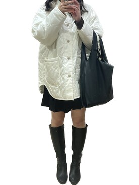「RAGEBLUE（レイジブルー）のアイテム（ミリタリージャケット）」を使った、coconaさん（レディース・160cm）の冬コーディネート