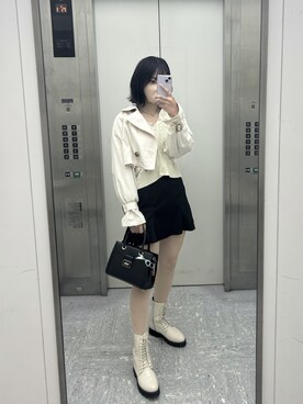 「one after another NICE CLAUP（ワンアフターアナザーナイスクラップ）のアイテム（トレンチコート）」を使った、蘭さん（レディース・162cm）の春コーディネート