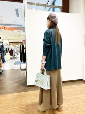 「春ニット」｜「アイテム（ノーカラージャケット）」を使った、hy002004さん（レディース・161cm）の冬コーディネート