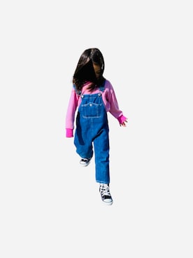 「ZARA KIDSのアイテム（オールインワン・サロペット）」を使った、sheさん（キッズ・100cm）の冬コーディネート