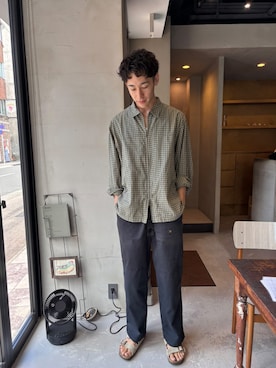 「アイテム（サンダル）」を使った、kjiさん（メンズ・182cm）の夏コーディネート
