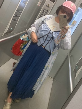 「しまむら（シマムラ）のアイテム（デニムスカート）」を使った、リマちゃんさん（レディース・157cm）の春コーディネート