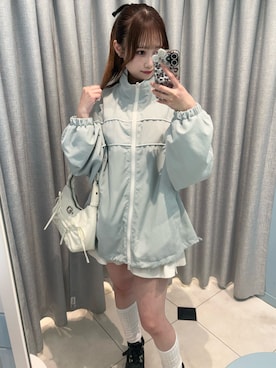 「OLIVE des OLIVE（オリーブデオリーブ）のアイテム（ジャケット/アウター）」を使った、yuukaさん（レディース・156cm）の春コーディネート