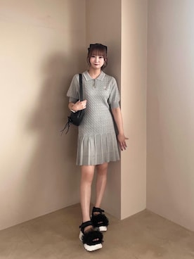 「ネコ」｜「アイテム（ワンピース/ドレス）」を使った、yuukaさん（レディース・156cm）の夏コーディネート