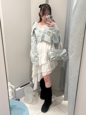 「OLIVE des OLIVE（オリーブデオリーブ）のアイテム（ジャケット/アウター）」を使った、yuukaさん（レディース・156cm）の春コーディネート
