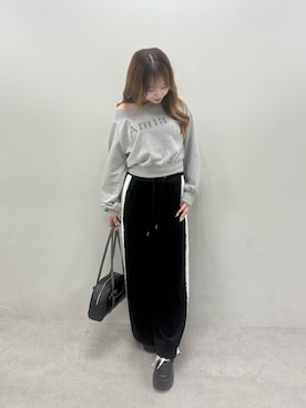 「アイテム（スウェットパンツ）」を使った、yuukaさん（レディース・156cm）の秋コーディネート