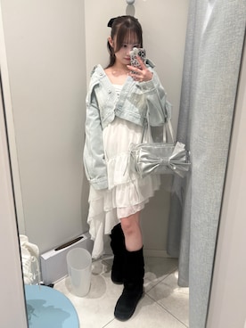「OLIVE des OLIVE（オリーブデオリーブ）のアイテム（ジャケット/アウター）」を使った、yuukaさん（レディース・156cm）の春コーディネート