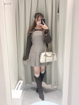 「アイテム（ボストンバッグ）」を使った、yuukaさん（レディース・156cm）の秋コーディネート