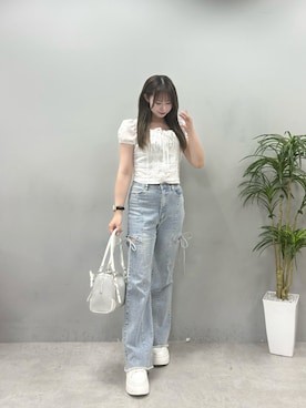 「OLIVE des OLIVE（オリーブデオリーブ）のアイテム」を使った、yuukaさん（レディース・156cm）の夏コーディネート