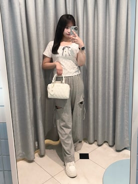 「OLIVE des OLIVE（オリーブデオリーブ）のアイテム」を使った、yuukaさん（レディース・156cm）の夏コーディネート