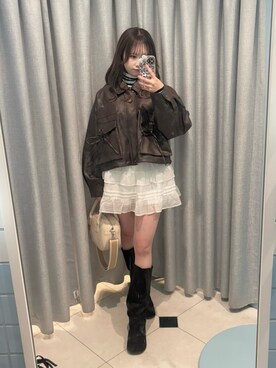「OLIVE des OLIVE（オリーブデオリーブ）のアイテム（ジャケット/アウター）」を使った、yuukaさん（レディース・156cm）の春コーディネート