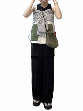 「大人カジュアルコーデ」｜「アイテム（チューブトップ）」を使った、MATSUNAKOさん（レディース・162cm）の夏コーディネート