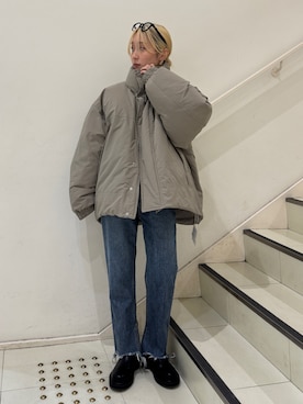 「アイテム（ブルゾン）」を使った、辻岡雅さん（レディース・148cm）の冬コーディネート