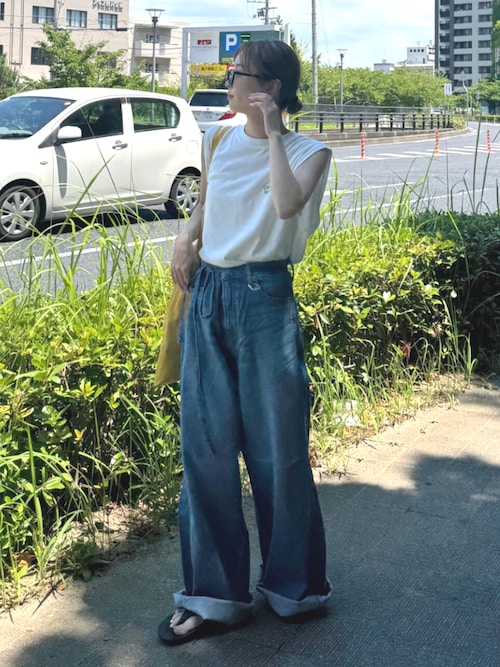 ウエストベルトデザインデニム
