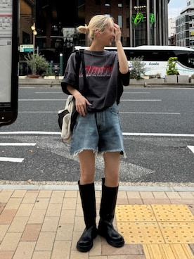 「Ungrid（アングリッド）のアイテム（バッグ）」を使った、辻岡雅さん（レディース・148cm）の春コーディネート