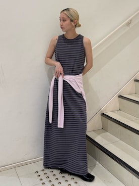 「Ungrid（アングリッド）のアメスリテレコワンピース（ワンピース、その他）」を使った、辻岡雅さん（レディース・148cm）の春コーディネート
