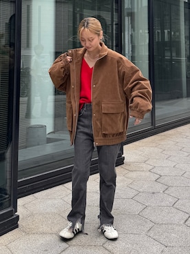 「Ungrid（アングリッド）のアイテム（ブルゾン）」を使った、辻岡雅さん（レディース・148cm）の秋コーディネート