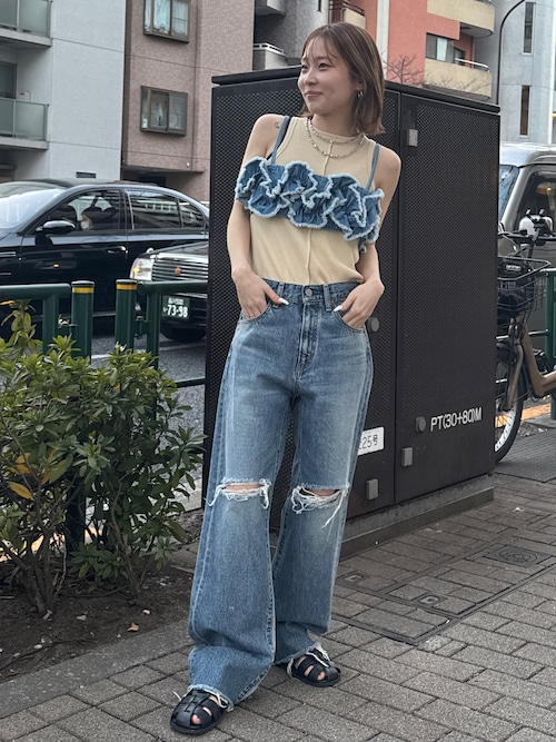 カットオフダメージストレートデニム（デニムパンツ）｜Ungrid（アン  