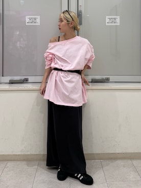 「Ungrid（アングリッド）のアイテム（スカート）」を使った、辻岡雅さん（レディース・148cm）の春コーディネート