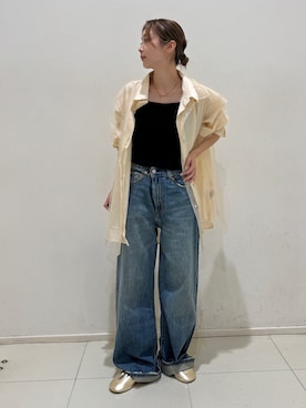 「アイテム（その他シューズ）」を使った、辻岡雅さん（レディース・148cm）の夏コーディネート