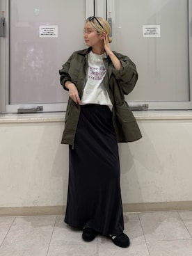 「Ungrid（アングリッド）のアイテム（ジャケット/アウター）」を使った、辻岡雅さん（レディース・148cm）の春コーディネート