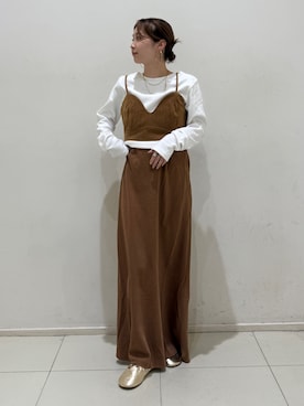 「アイテム（その他シューズ）」を使った、辻岡雅さん（レディース・148cm）の夏コーディネート
