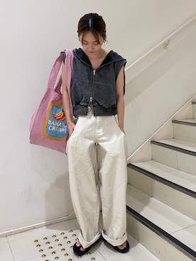 「Ungrid（アングリッド）のアイテム」を使った、辻岡雅さん（レディース・148cm）の夏コーディネート