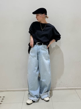 「Ungrid（アングリッド）のアイテム（帽子）」を使った、辻岡雅さん（レディース・148cm）の春コーディネート