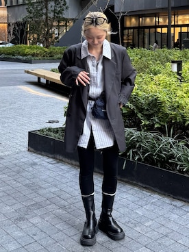 「Ungrid（アングリッド）のアイテム（ジャケット/アウター）」を使った、辻岡雅さん（レディース・148cm）の春コーディネート