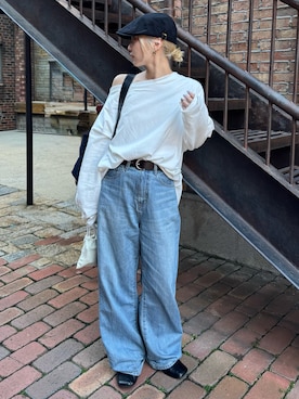 「Ungrid（アングリッド）のアイテム（帽子）」を使った、辻岡雅さん（レディース・148cm）の春コーディネート