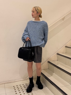 辻岡雅さん（レディース・148cm）の冬コーディネート