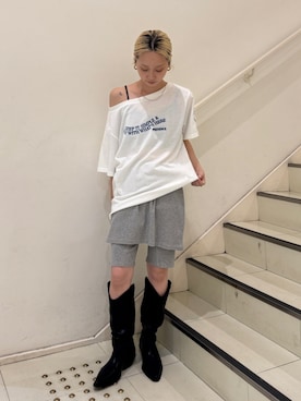 「Ungrid（アングリッド）のアイテム」を使った、辻岡雅さん（レディース・148cm）の夏コーディネート