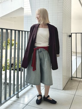 「Ungrid（アングリッド）のアイテム」を使った、辻岡雅さん（レディース・148cm）の夏コーディネート