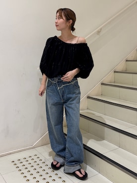 「Ungrid（アングリッド）のアイテム」を使った、辻岡雅さん（レディース・148cm）の夏コーディネート