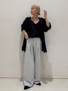 「Ungrid（アングリッド）のアイテム（カーディガン/ボレロ）」を使った、辻岡雅さん（レディース・148cm）の秋コーディネート