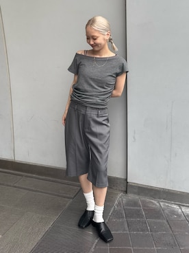 「Ungrid（アングリッド）のアイテム」を使った、辻岡雅さん（レディース・148cm）の夏コーディネート