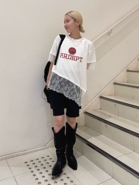「Ungrid（アングリッド）のアイテム」を使った、辻岡雅さん（レディース・148cm）の夏コーディネート