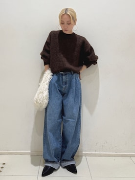 「Ungrid（アングリッド）のアイテム（トップス）」を使った、辻岡雅さん（レディース・148cm）の秋コーディネート